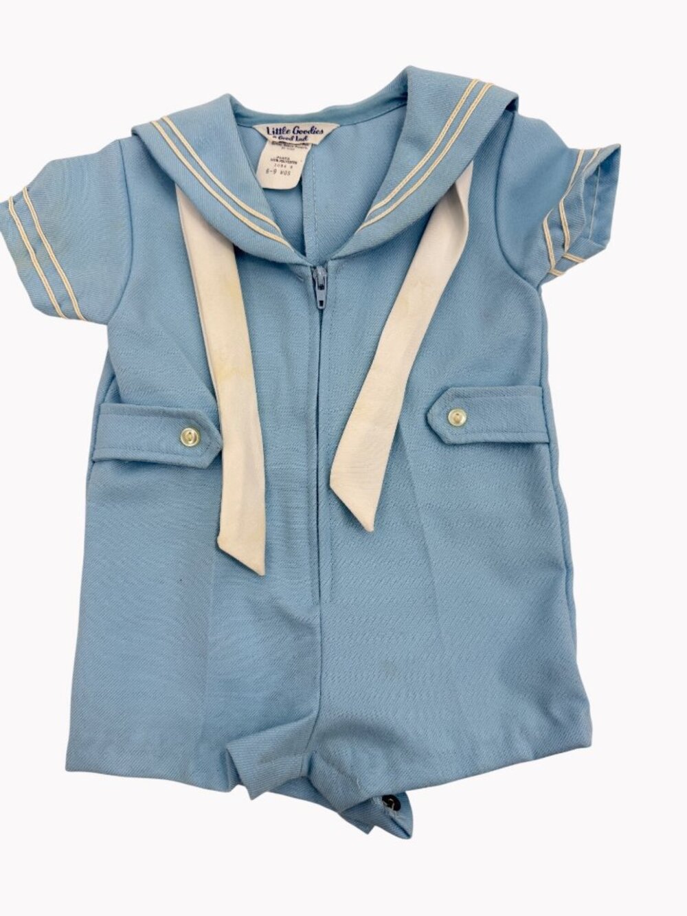 Vintage Baby Sailor Romper By Little Goodies 6-9 Months Short Sleeves AS IS
